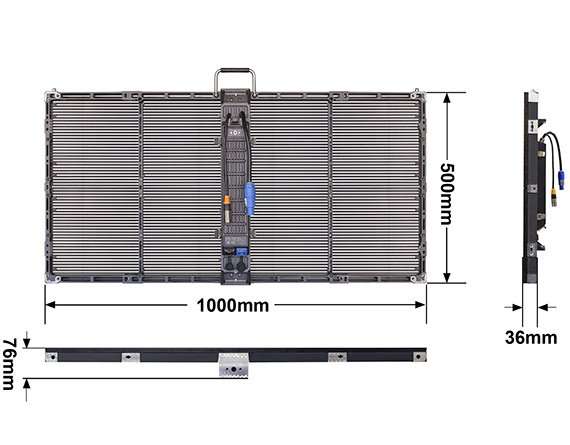 Outdoor transparent LED display dimension