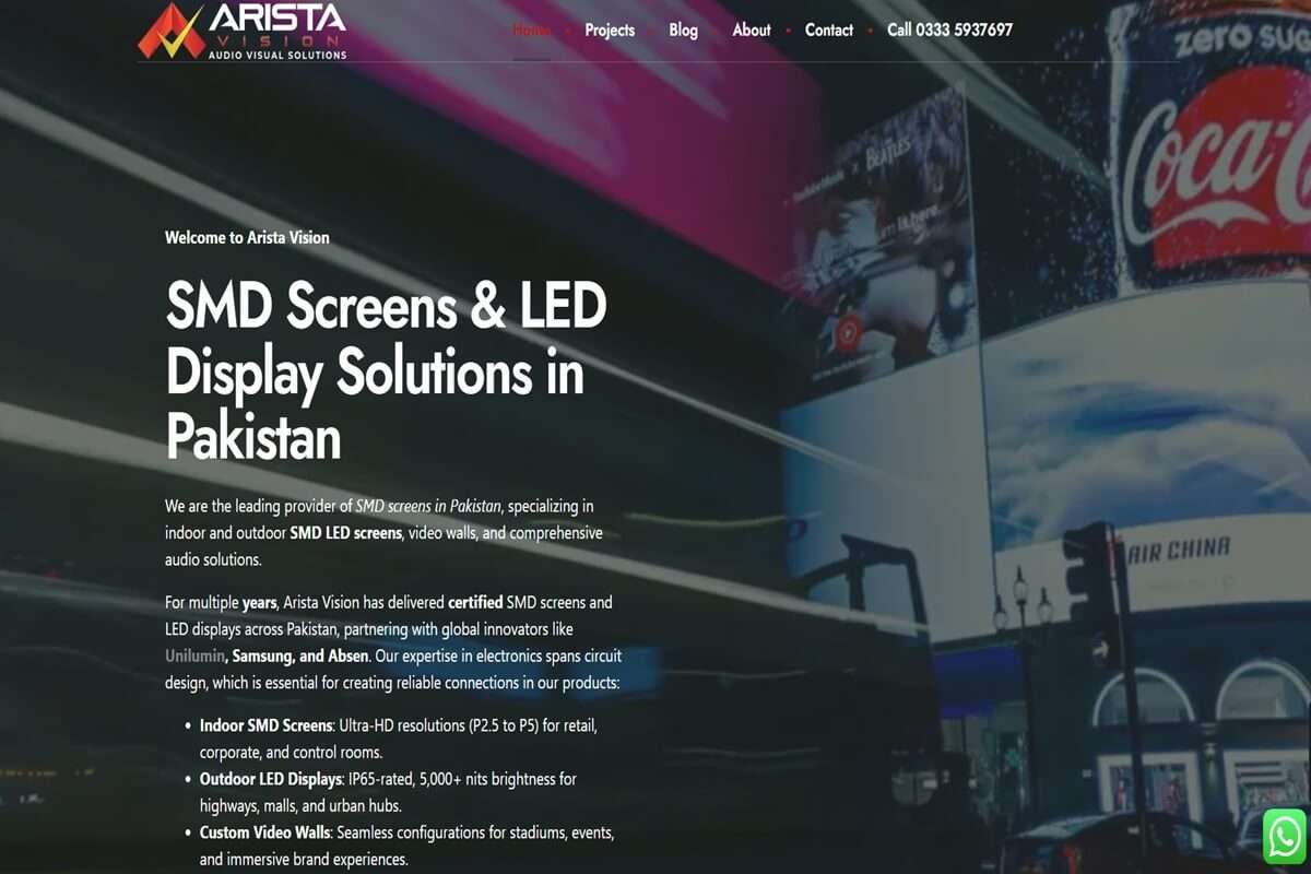 Arista Vision Website